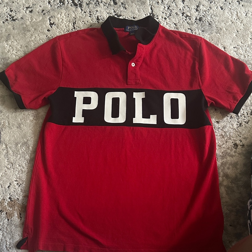 Polo by Ralph Lauren Red Polo with Black Trim
